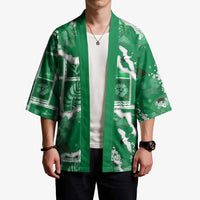 Hawaii Japanese Culture Green Kimono Spring Cranes Aloha Pattern LT01 - Polynesian Pride