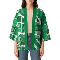 Hawaii Japanese Culture Green Kimono Spring Cranes Aloha Pattern LT01 - Polynesian Pride