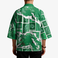 Hawaii Japanese Culture Green Kimono Spring Cranes Aloha Pattern LT01 - Polynesian Pride