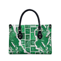 Hawaii Japanese Culture Green Leather Bag Spring Cranes Aloha Pattern LT01 - Polynesian Pride
