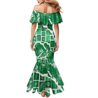 Hawaii Japanese Culture Green Mermaid Dress Spring Cranes Aloha Pattern LT01 - Polynesian Pride