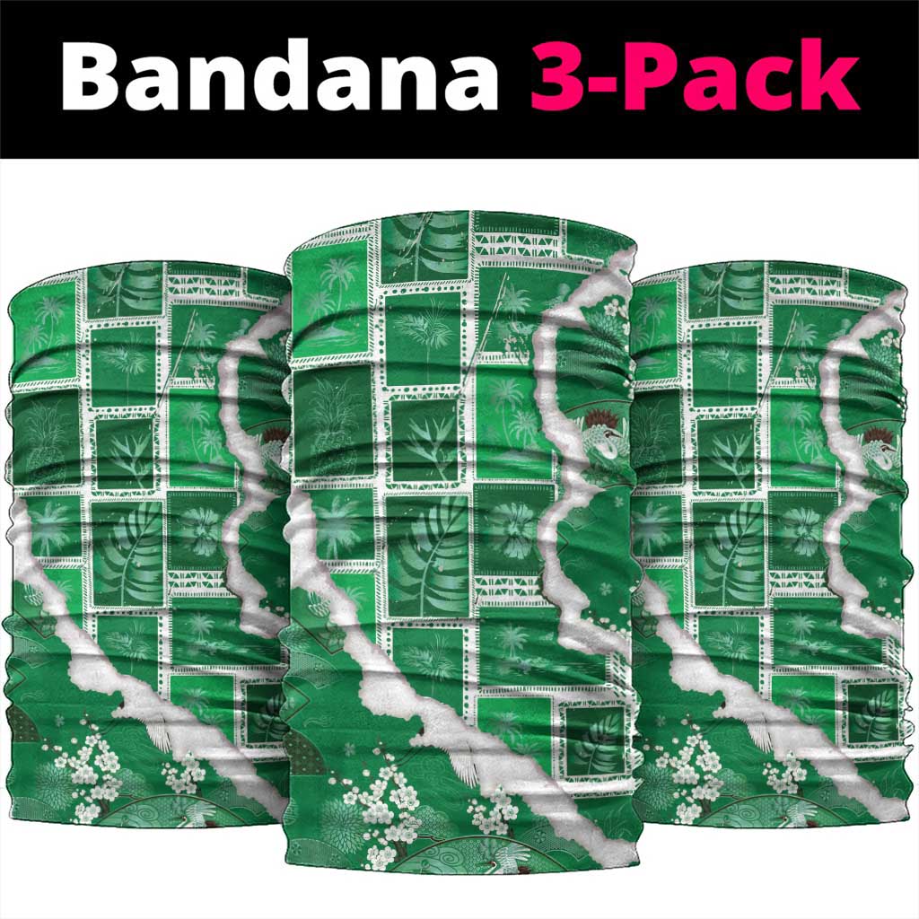 Hawaii Japanese Culture Green Neck Gaiter Spring Cranes Aloha Pattern LT01 package One Size: 25*50cm Green - Polynesian Pride