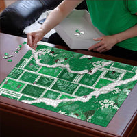 Hawaii Japanese Culture Green Puzzle Spring Cranes Aloha Pattern LT01 - Polynesian Pride