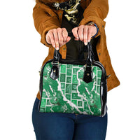 Hawaii Japanese Culture Green Shoulder Handbag Spring Cranes Aloha Pattern LT01 One Size Green - Polynesian Pride
