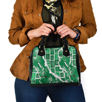 Hawaii Japanese Culture Green Shoulder Handbag Spring Cranes Aloha Pattern LT01 - Polynesian Pride