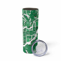 Hawaii Japanese Culture Green Skinny Tumbler Spring Cranes Aloha Pattern LT01 - Polynesian Pride