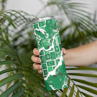 Hawaii Japanese Culture Green Skinny Tumbler Spring Cranes Aloha Pattern LT01 - Polynesian Pride