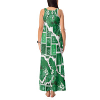 Hawaii Japanese Culture Green Tank Maxi Dress Spring Cranes Aloha Pattern LT01 - Polynesian Pride