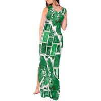 Hawaii Japanese Culture Green Tank Maxi Dress Spring Cranes Aloha Pattern LT01 - Polynesian Pride