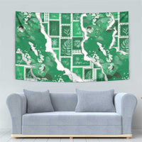 Hawaii Japanese Culture Green Tapestry Spring Cranes Aloha Pattern LT01 - Polynesian Pride