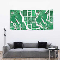 Hawaii Japanese Culture Green Tapestry Spring Cranes Aloha Pattern LT01 - Polynesian Pride
