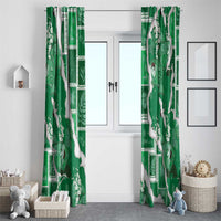 Hawaii Japanese Culture Green Window Curtain Spring Cranes Aloha Pattern LT01 - Polynesian Pride