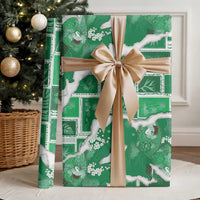 Hawaii Japanese Culture Green Wrapping Paper Spring Cranes Aloha Pattern LT01 - Polynesian Pride