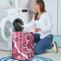 Hawaii Japanese Culture Pink Laundry Basket Spring Cranes Aloha Pattern LT01 - Polynesian Pride