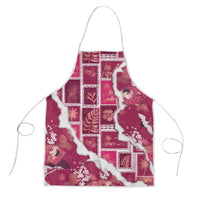 Hawaii Japanese Culture Pink Apron Spring Cranes Aloha Pattern LT01 Pink - Polynesian Pride
