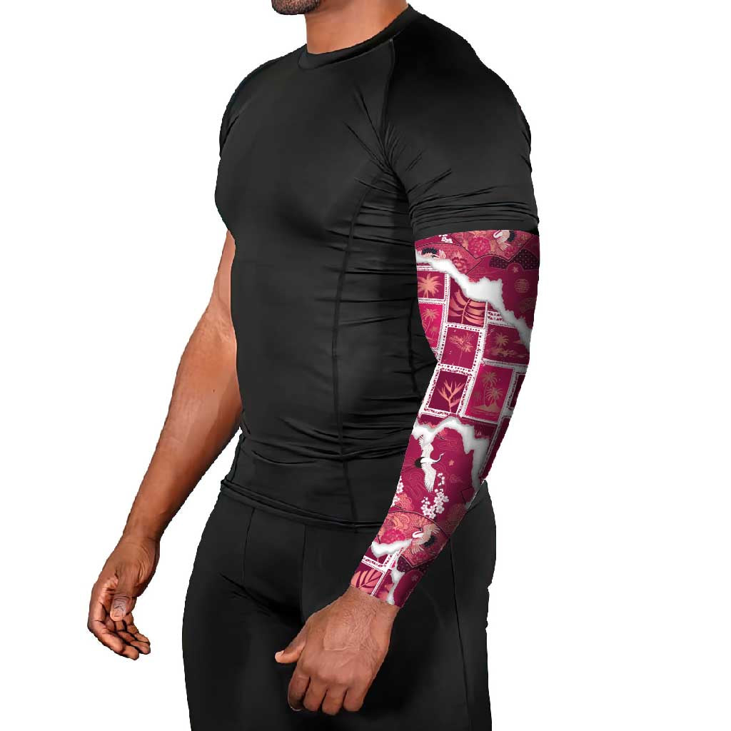 Hawaii Japanese Culture Pink Arm Sleeves Spring Cranes Aloha Pattern LT01 - Polynesian Pride