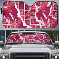 Hawaii Japanese Culture Pink Auto Sun Shade Spring Cranes Aloha Pattern LT01 Pink - Polynesian Pride