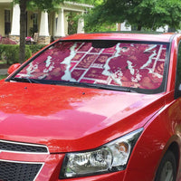 Hawaii Japanese Culture Pink Auto Sun Shade Spring Cranes Aloha Pattern LT01 - Polynesian Pride