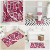 Hawaii Japanese Culture Pink Bathroom Set Spring Cranes Aloha Pattern LT01 - Polynesian Pride