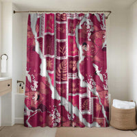 Hawaii Japanese Culture Pink Bathroom Set Spring Cranes Aloha Pattern LT01 Shower Curtain Only Pink - Polynesian Pride