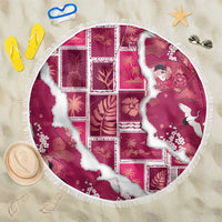 Hawaii Japanese Culture Pink Beach Blanket Spring Cranes Aloha Pattern LT01 One Size 150cm Pink - Polynesian Pride