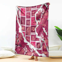 Hawaii Japanese Culture Pink Blanket Spring Cranes Aloha Pattern LT01 - Polynesian Pride