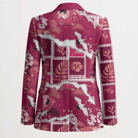 Hawaii Japanese Culture Pink Blazer Spring Cranes Aloha Pattern LT01 - Polynesian Pride