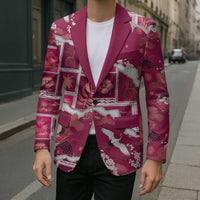 Hawaii Japanese Culture Pink Blazer Spring Cranes Aloha Pattern LT01 - Polynesian Pride