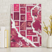 Hawaii Japanese Culture Pink Canvas Wall Art Spring Cranes Aloha Pattern LT01 Without Frame Pink - Polynesian Pride