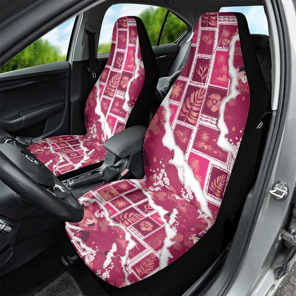 Hawaii Japanese Culture Pink Car Seat Cover Spring Cranes Aloha Pattern LT01 - Polynesian Pride