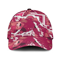 Hawaii Japanese Culture Pink Classic Cap Spring Cranes Aloha Pattern LT01 Universal Fit Pink - Polynesian Pride