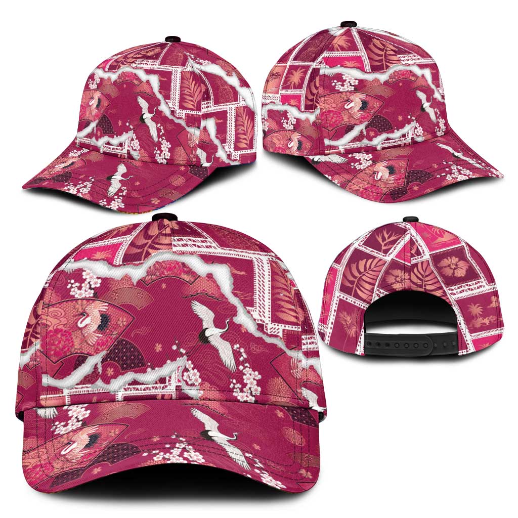 Hawaii Japanese Culture Pink Classic Cap Spring Cranes Aloha Pattern LT01 - Polynesian Pride