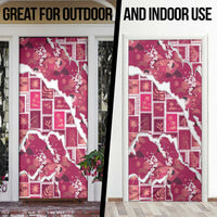 Hawaii Japanese Culture Pink Door Cover Spring Cranes Aloha Pattern LT01 - Polynesian Pride