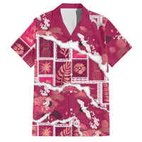 Hawaii Japanese Culture Pink Family Matching Long Sleeve Bodycon Dress and Hawaiian Shirt Spring Cranes Aloha Pattern