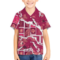 Hawaii Japanese Culture Pink Family Matching Tank Maxi Dress and Hawaiian Shirt Spring Cranes Aloha Pattern