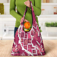 Hawaii Japanese Culture Pink Grocery Bag Spring Cranes Aloha Pattern LT01 - Polynesian Pride