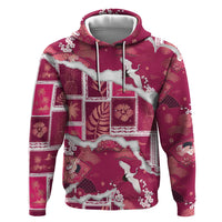 Hawaii Japanese Culture Pink Hoodie Spring Cranes Aloha Pattern LT01 Pullover Hoodie Pink - Polynesian Pride