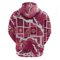 Hawaii Japanese Culture Pink Hoodie Spring Cranes Aloha Pattern LT01 - Polynesian Pride