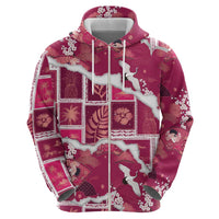 Hawaii Japanese Culture Pink Hoodie Spring Cranes Aloha Pattern LT01 - Polynesian Pride