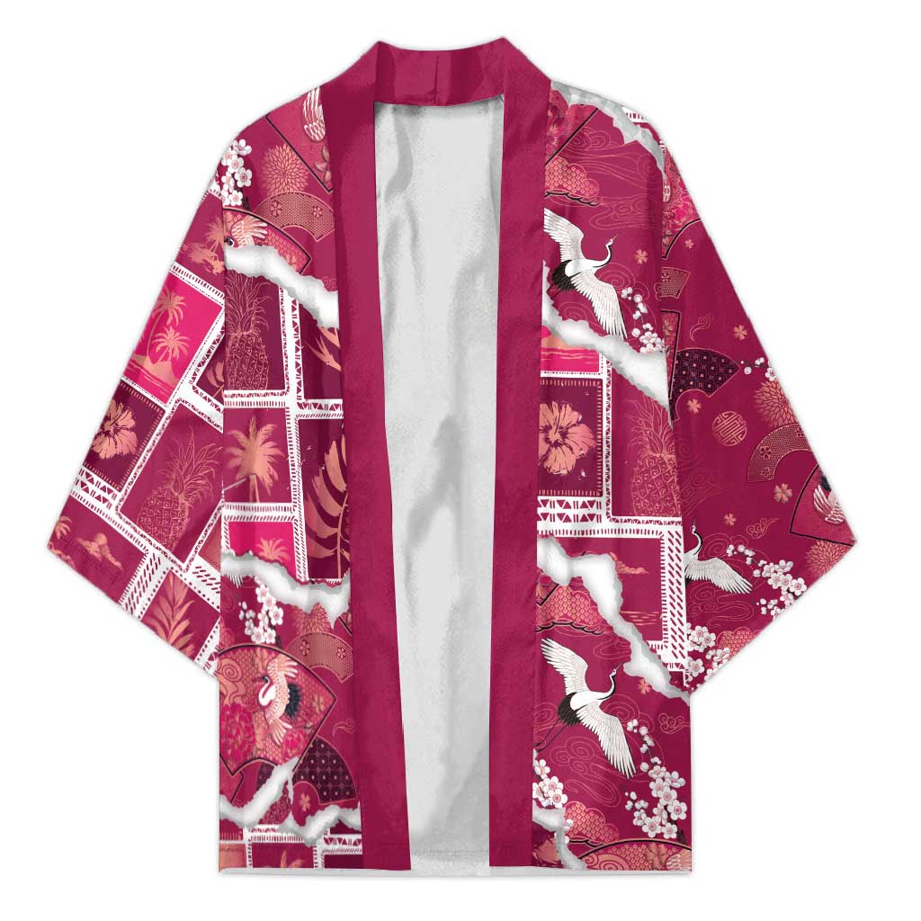 Hawaii Japanese Culture Pink Kimono Spring Cranes Aloha Pattern LT01 Unisex Pink - Polynesian Pride