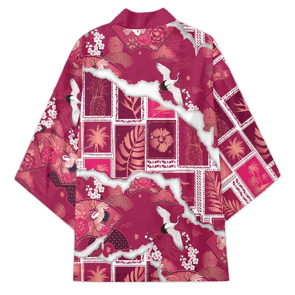 Hawaii Japanese Culture Pink Kimono Spring Cranes Aloha Pattern LT01 - Polynesian Pride