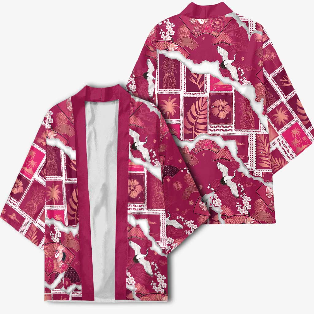 Hawaii Japanese Culture Pink Kimono Spring Cranes Aloha Pattern LT01 - Polynesian Pride