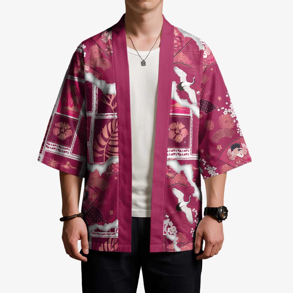 Hawaii Japanese Culture Pink Kimono Spring Cranes Aloha Pattern LT01 - Polynesian Pride