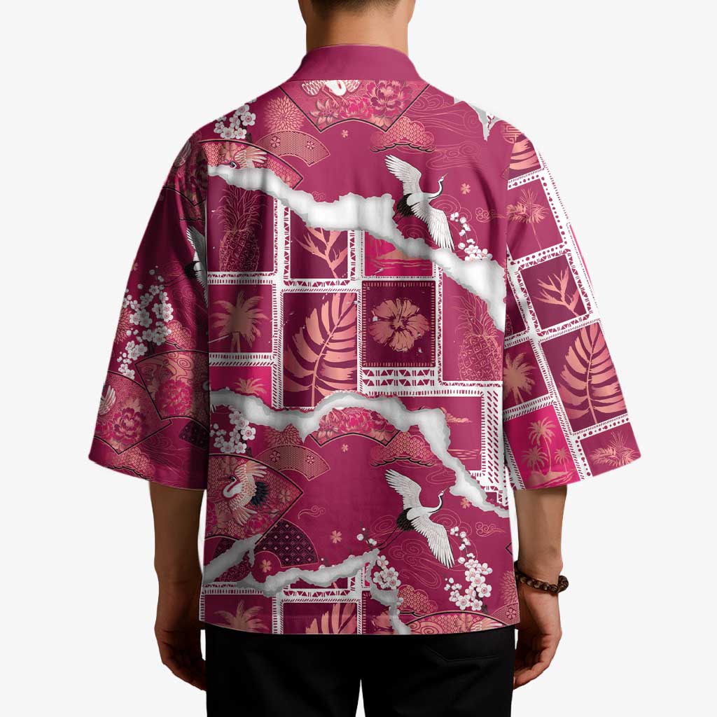 Hawaii Japanese Culture Pink Kimono Spring Cranes Aloha Pattern LT01 - Polynesian Pride