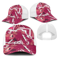 Hawaii Japanese Culture Pink Mesh Trucker Cap Spring Cranes Aloha Pattern LT01 - Polynesian Pride