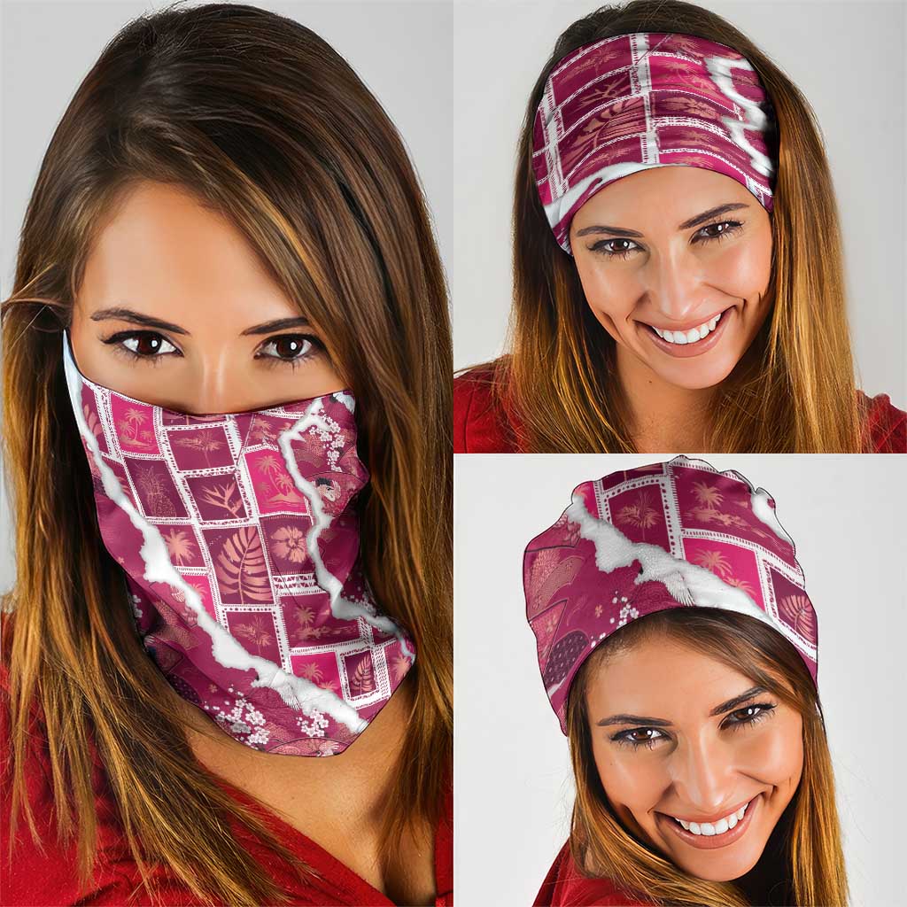 Hawaii Japanese Culture Pink Neck Gaiter Spring Cranes Aloha Pattern LT01 - Polynesian Pride