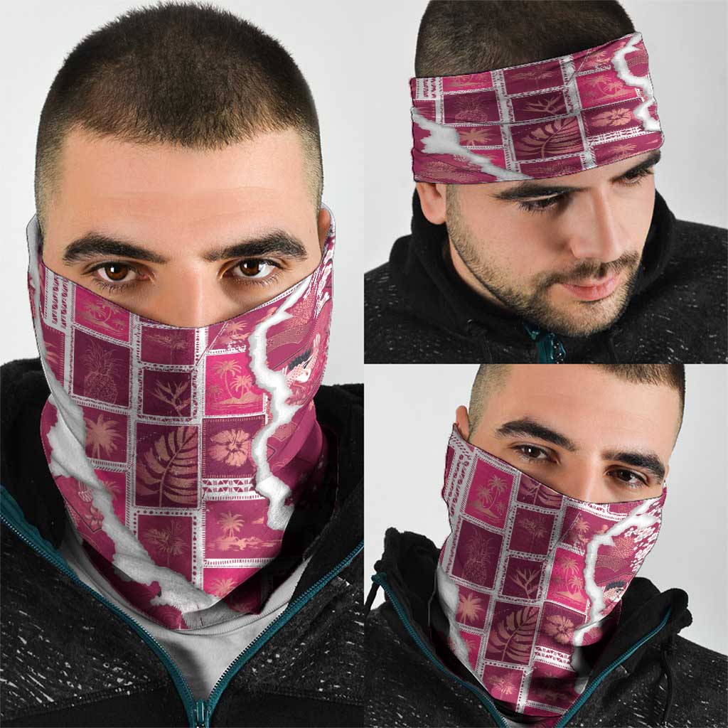 Hawaii Japanese Culture Pink Neck Gaiter Spring Cranes Aloha Pattern LT01 - Polynesian Pride