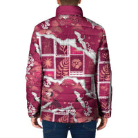 Hawaii Japanese Culture Pink Padded Jacket Spring Cranes Aloha Pattern LT01 - Polynesian Pride