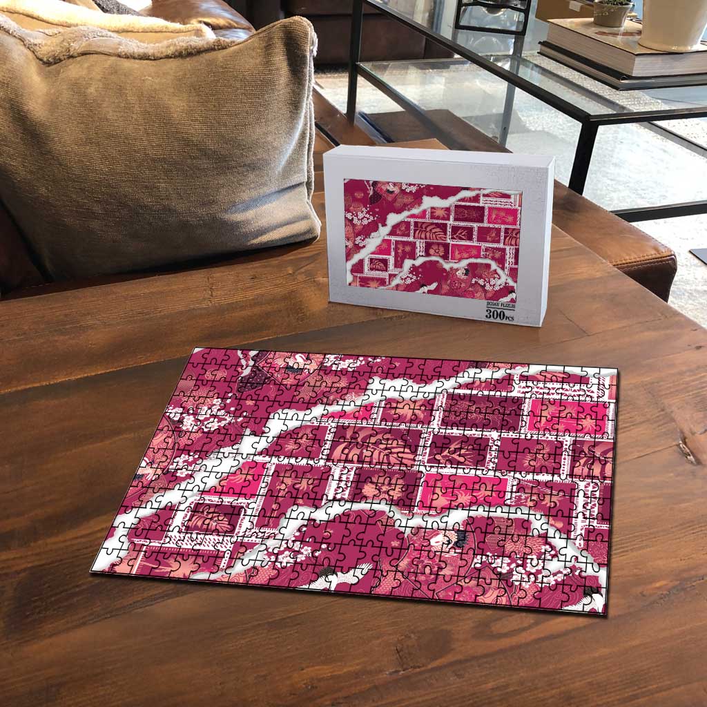 Hawaii Japanese Culture Pink Puzzle Spring Cranes Aloha Pattern LT01 - Polynesian Pride