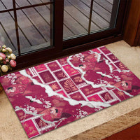 Hawaii Japanese Culture Pink Rubber Doormat Spring Cranes Aloha Pattern LT01 - Polynesian Pride